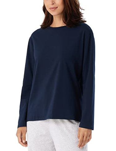Schiesser Damen Schlafshirt Langarm Baumwolle-Mix + Relax Nachthemd, Petrol_182103, 42 im Sale